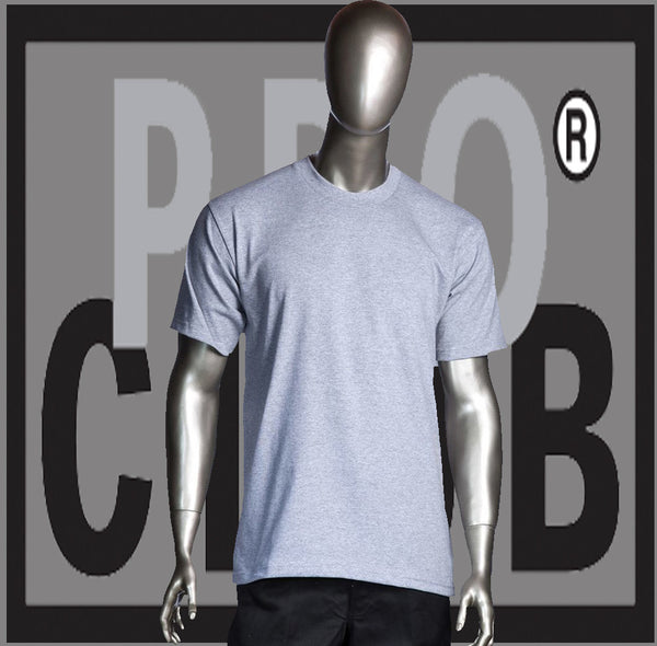 Sport Grey Short Sleeve Crew Neck Pro Club Heavyweight T Shirt – Vegas Big  and Tall