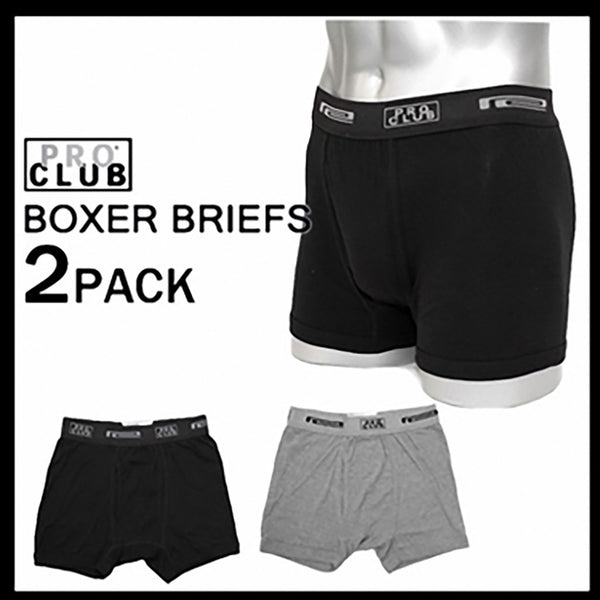 Mens Pro Club Boxer Briefs (Color Mix) 2 Per Pack – Vegas Big and Tall
