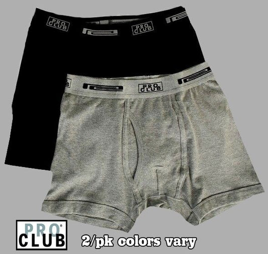 2 Pack PRO CLUB Boxer Briefs Cotton Proclub Men's Underwear Big and Tall Medium