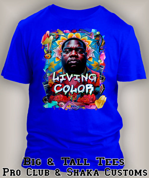 Biggie in Living Color Art Tee Shirt Graphic Hip Hop Pro Club / Shaka Sneaker T