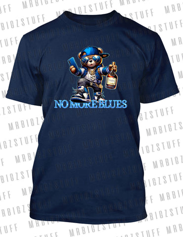 No More Blues Henny Bear Streetwear Tee Shirt Pro Club Shaka T Sneaker Hip Hop