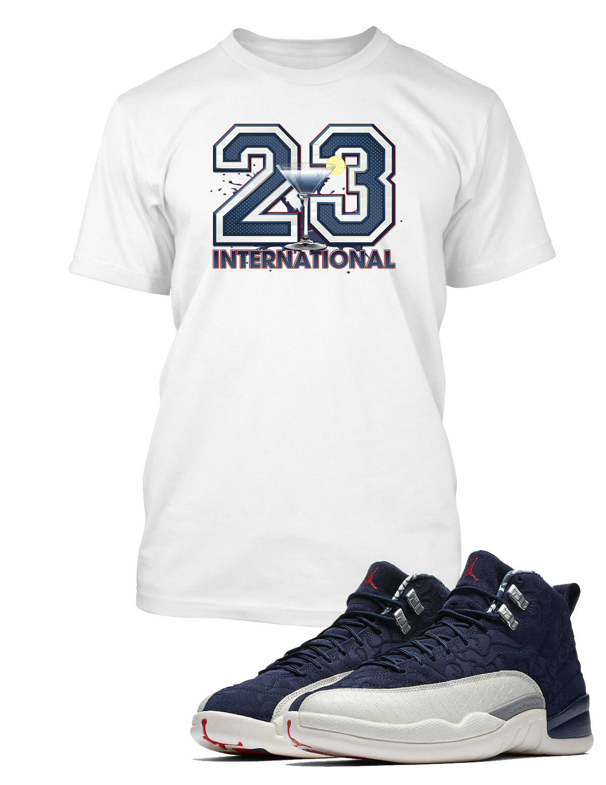 23 Cocktail Tee Shirt To Match Air J12 International Flight Shoe Graphic Sneaker