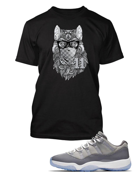 Gray Wolf Tee Shirt to Match J11 Low Cool Grey Shoe Mens Graphic Pro Club Shaka