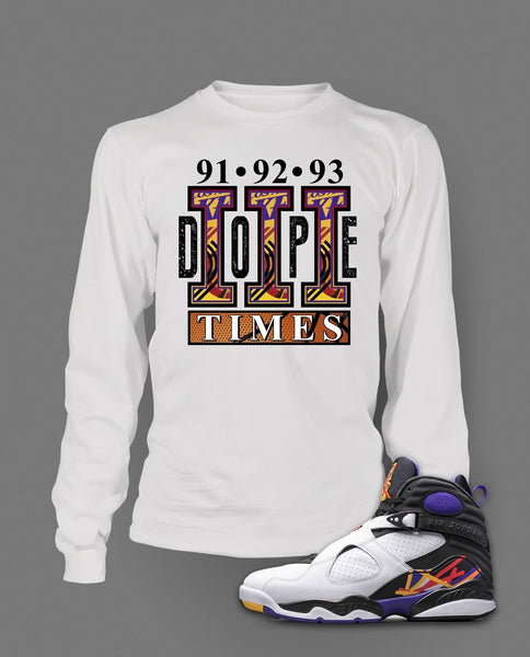 3 Times Dope Graphic Sneaker Sport Hip Tee Shirt Match J8 THREE-PEAT BIg Tall Sm