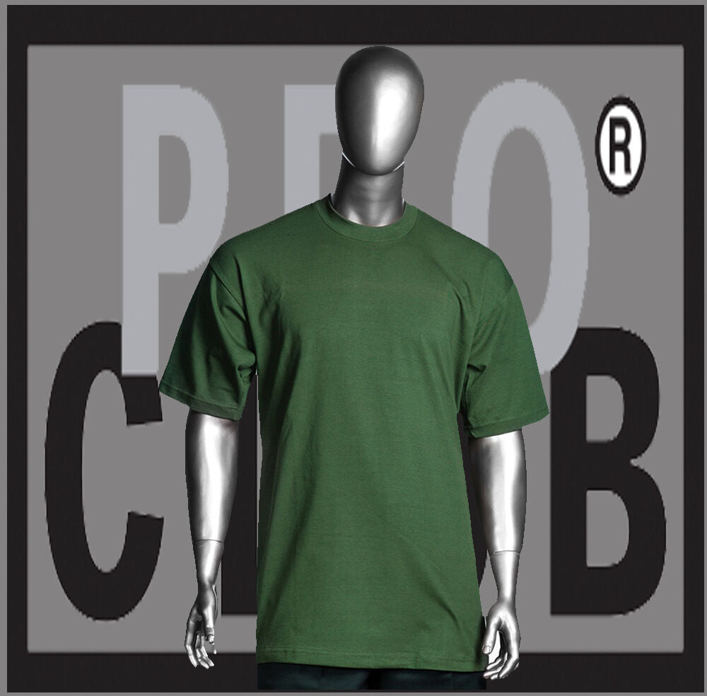 1 New Mens Pro Club Heavyweight Kelly Green Blank T Shirt M to 3XL PROCLUB