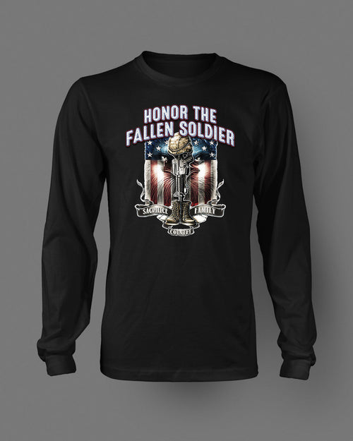 Honor the Fallen Soldier Graphic Tee Custom Tee Big and Tall or Small