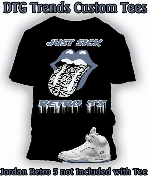 Just Sick Graphic Sneaker Sport Tee Shirt J5 Metallic Silver Pro Club Shaka T