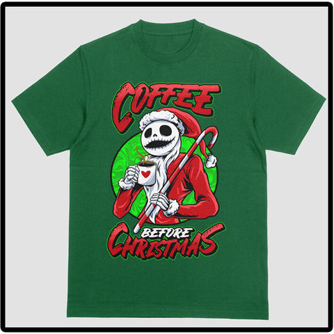 Coffee Before Christmas Santa Tee Shirt Holiday Pro Club Shaka Big Tall Small T