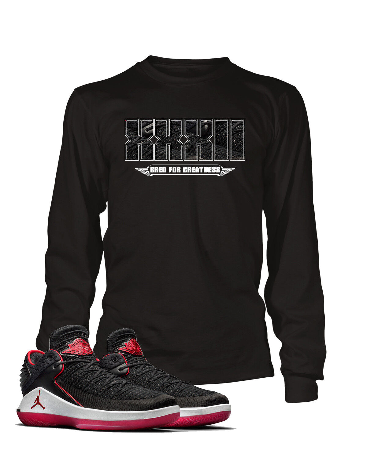 Graphic Sneaker Sport Tee Shirt To match J32 Low Bred for Greatness Big Tall Sm