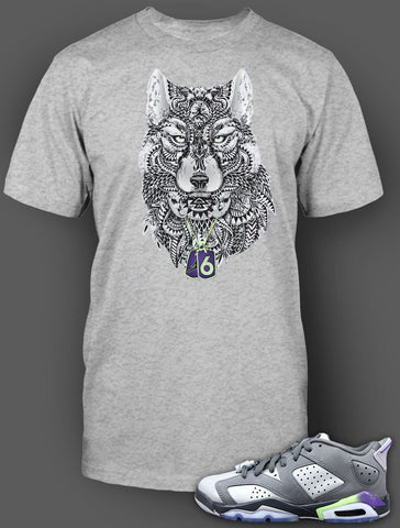 Wolf Graphic Sneaker Sport Tee Shirt to Match J6 LOW Big Tall