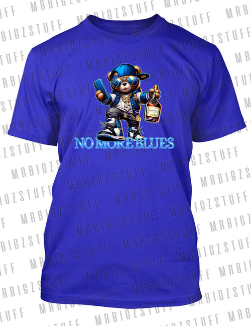 No More Blues Henny Bear Streetwear Tee Shirt Pro Club Shaka T Sneaker Hip Hop