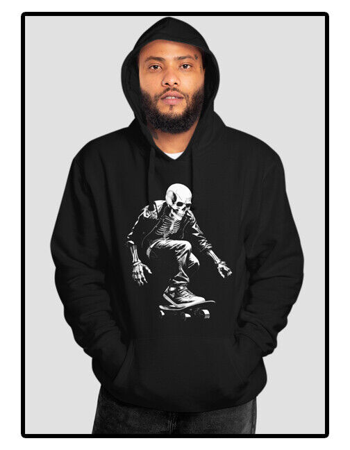 Skater Skull Hip Hop Street Wear Graphic Hoodie Pullover Big Tall Small Sport