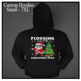 Christmas Joy Flossing Happy Holidays Lights Santa Hoodie Big Tall Small Fun