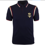 MAKOBI CROWN BEE POLO 2X  NAVY  POLO WITH BEE PATCH ON CHEST Mens Street Hip Hop