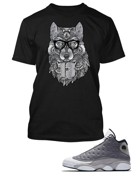 J13 Wolf Graphic Sneaker Tee Shirt Match J13 Atmosphere Grey Pro Club Shaka T