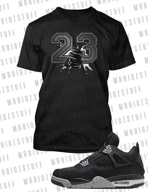 23 Graphic Oreo Sneaker Sport Tee Shirt J4 Black Canvas Big Tall Pro Club Shaka