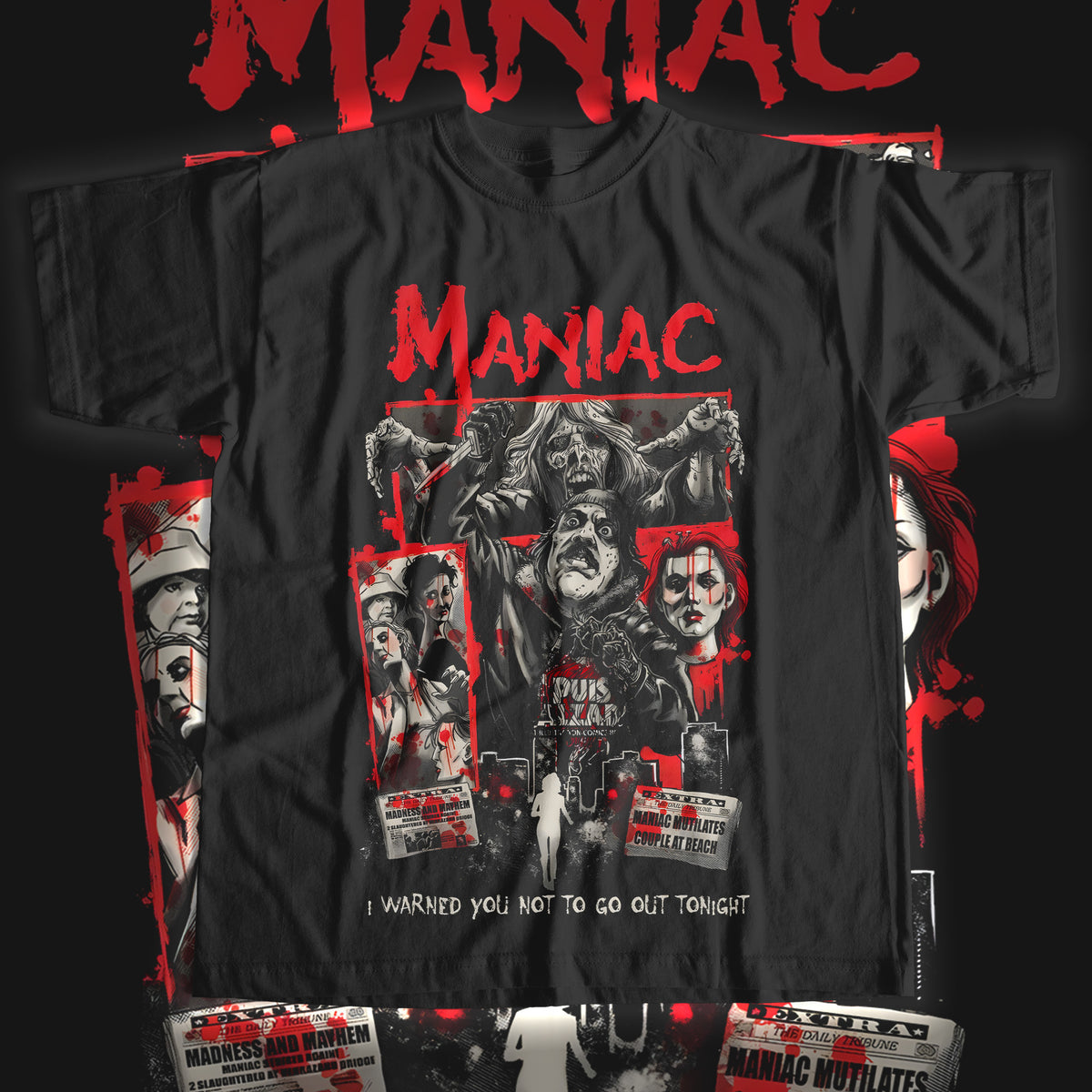 Halloween Horror Maniac Classic Tee Shirt Scary Holiday