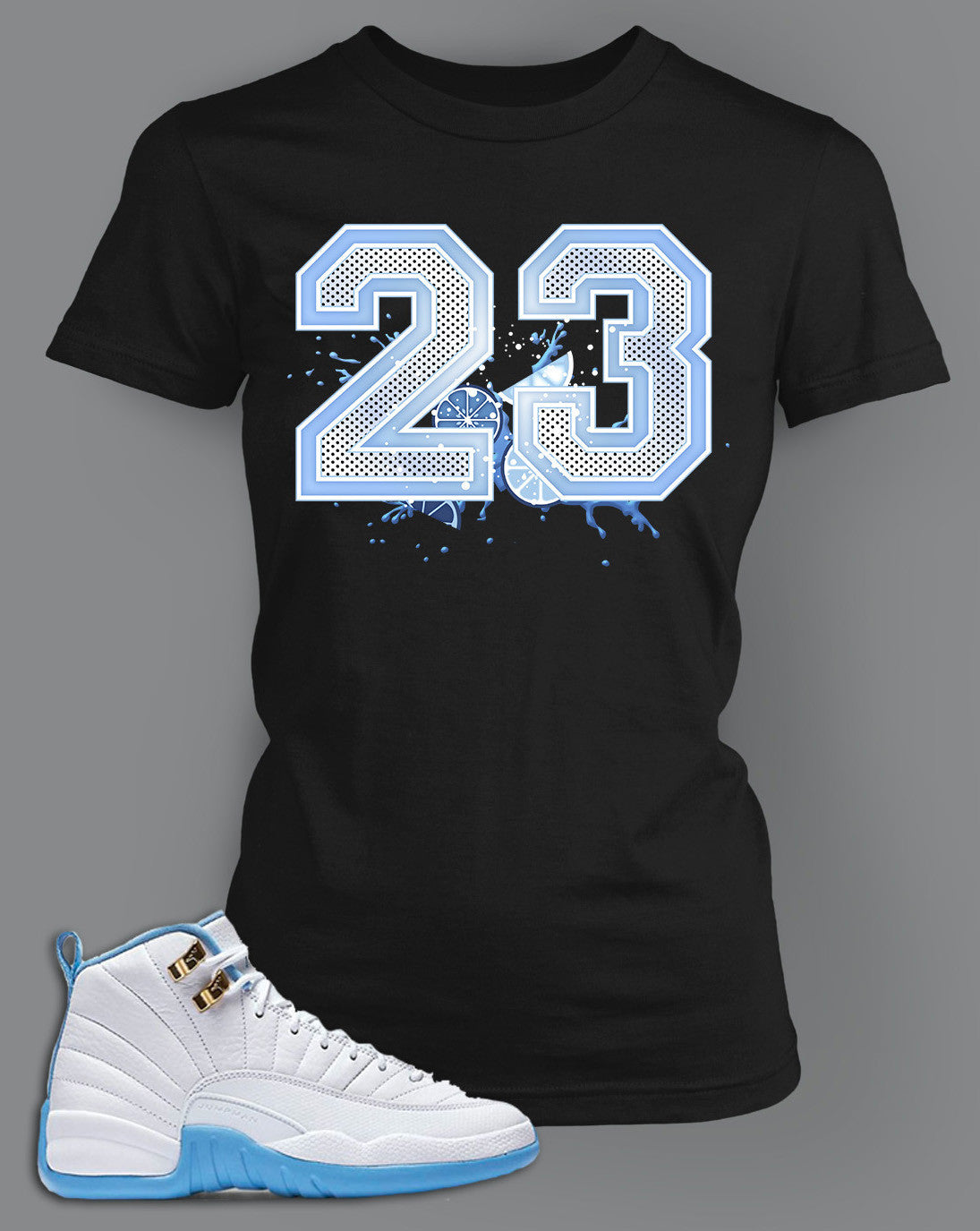 Womens T Shirt To Match Retro Air Jordan 12 Shoe Melo Tee - Just Sneaker Tees - 1