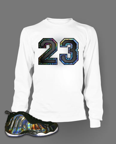 Long Sleeve T Shirt To Match Hologram Foamposite Shoe - Just Sneaker Tees - 2