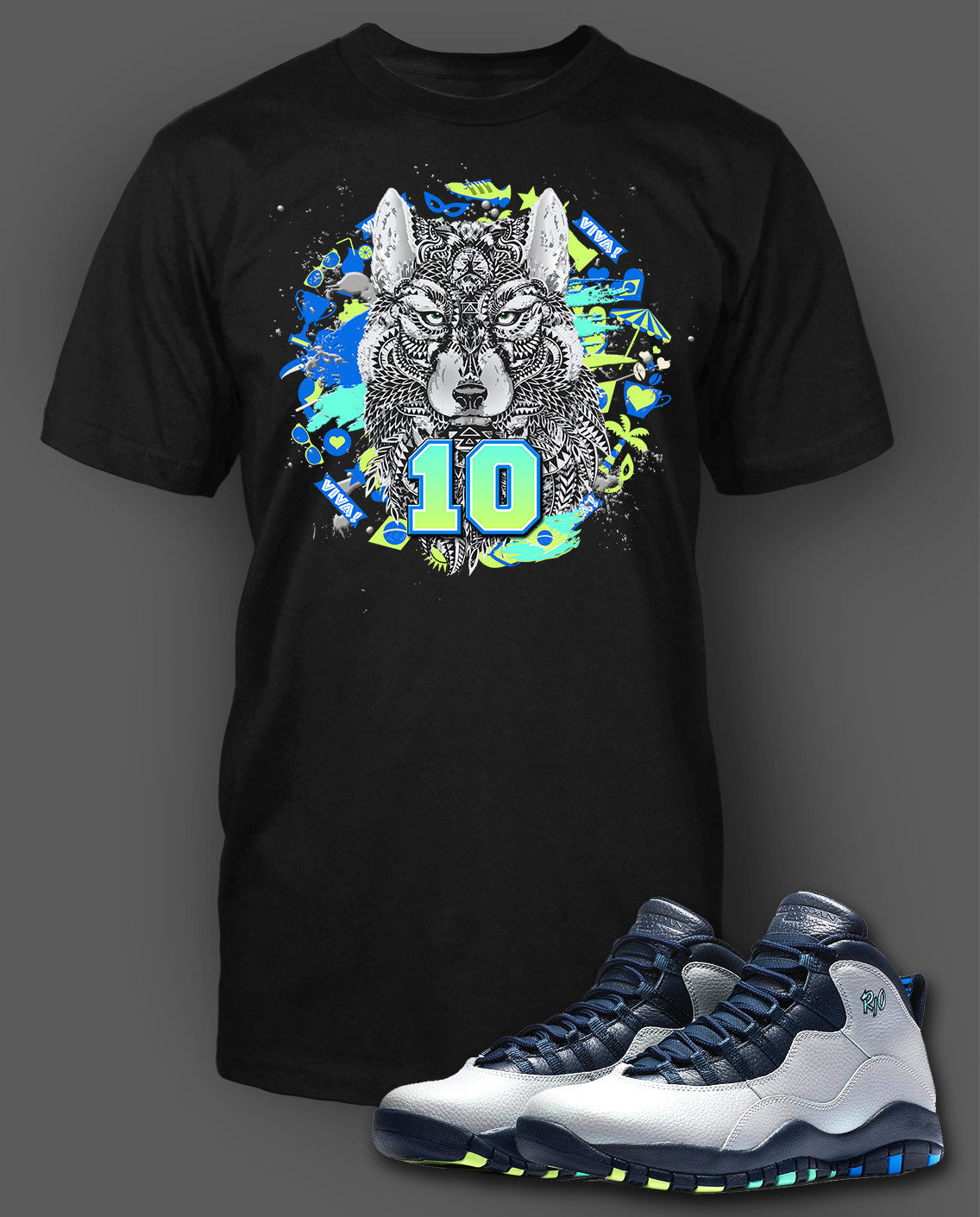 Custom T Shirt To Match Air Jordan 10 Rio Shoe - Just Sneaker Tees - 1