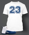 T Shirt To Match Retro Air Jordan 12 Shoe French Blue Custom Tee - Just Sneaker Tees - 1