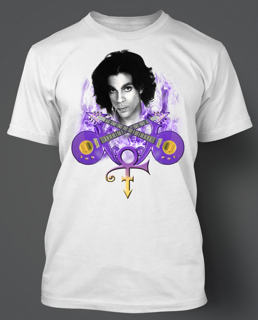 Rain Retro Guitar Big Tour Vegas and Prince Tall B Vintage T 80s Rock – Prince Purple Shirt