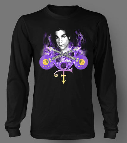 Long Sleeve Prince Vintage 80s Purple Rain Retro Rock Guitar Tour Band Tee - Just Sneaker Tees - 2